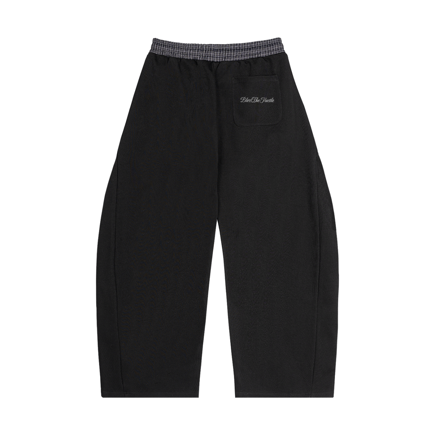 BlessTheHustle Plaid Waistband baggy Sweatpants